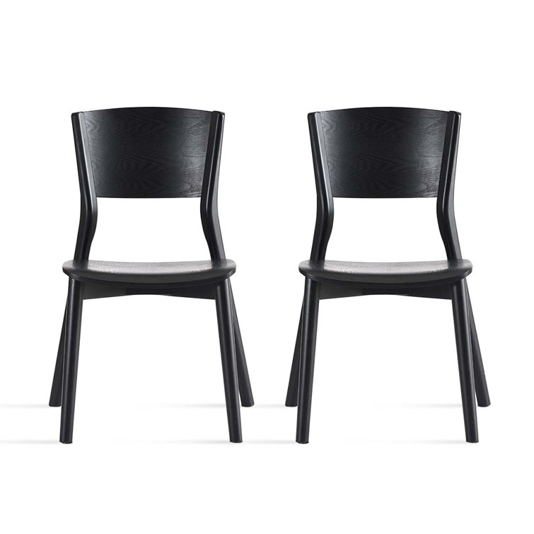 Corrigan Studio® 31.89" Black Solid Back Side Chair(Set of 2) Wayfair